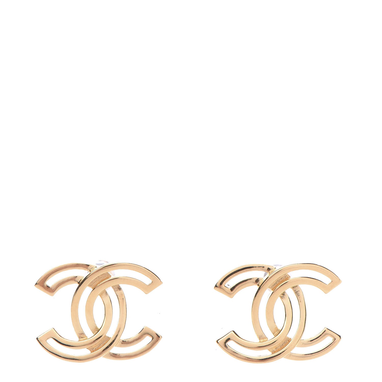 Chanel Metal Obazine CC Earrings Gold 1 of 5