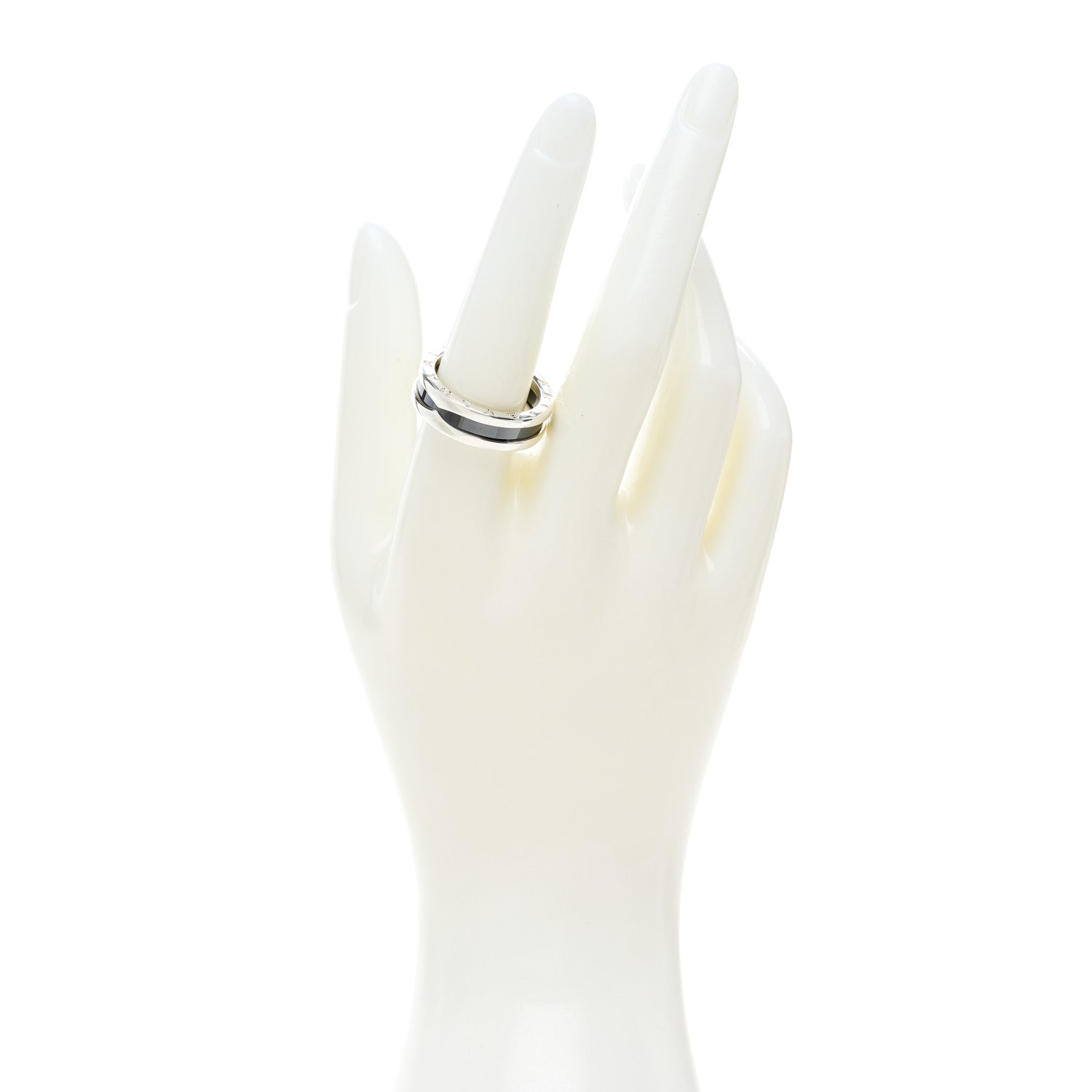 Bulgari Sterling Silver Ceramic Save The Children One-Band Ring 58 8.25 2 of 7