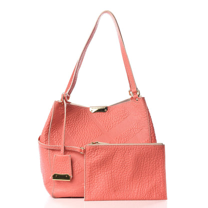 Burberry Signature Grain Calfskin Check Embossed Small Canterbury Tote Rose Pink 10 of 10