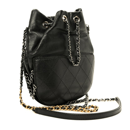 Chanel Calfskin Quilted Small Gabrielle Bucket Black 3 of 10