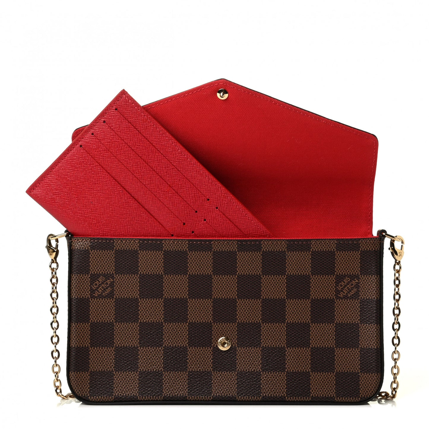 Damier Ebene Pochette Felicie Chain Wallet