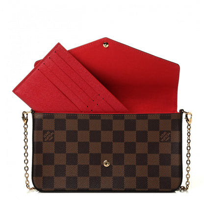 Louis Vuitton Damier Ebene Pochette Felicie Chain Wallet 5 of 8