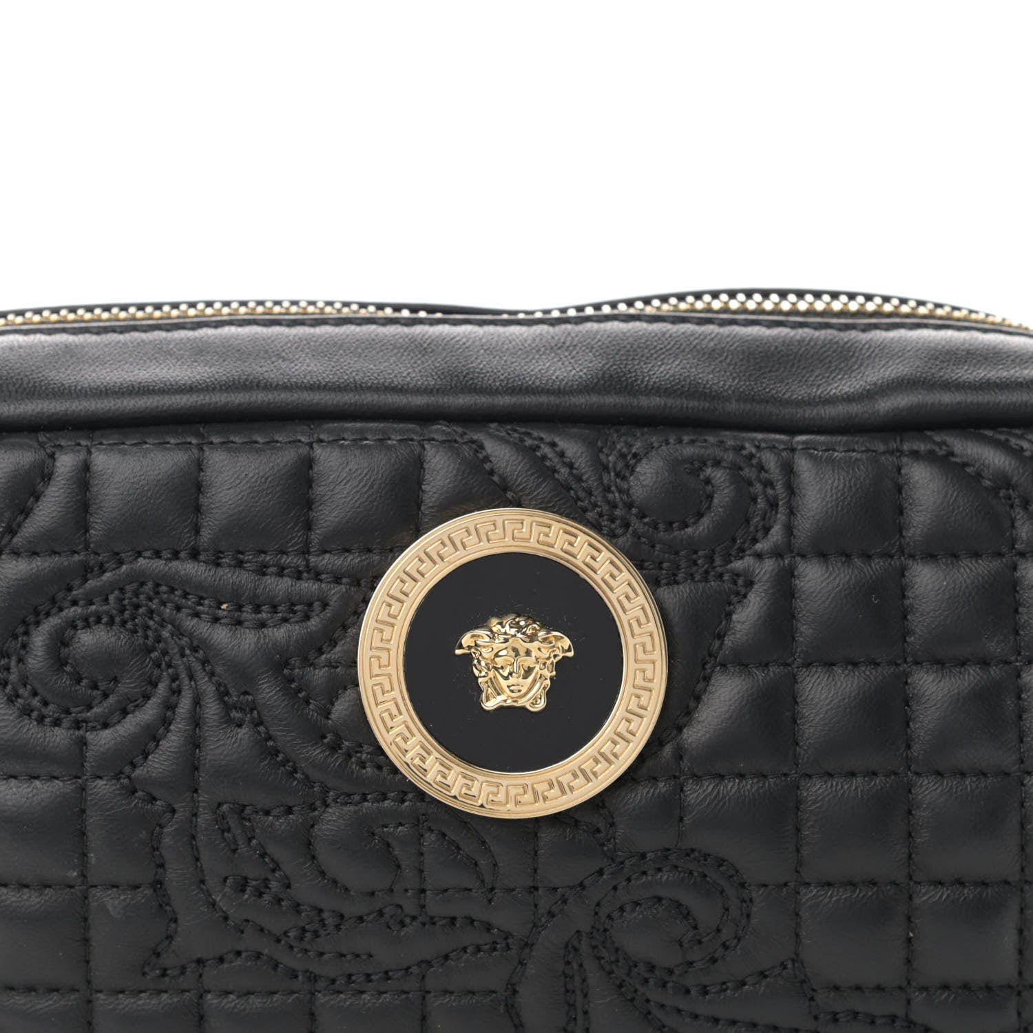 Versace Nappa Barocco Quilted Vanitas Medea Belt Bag Black 7 of 9