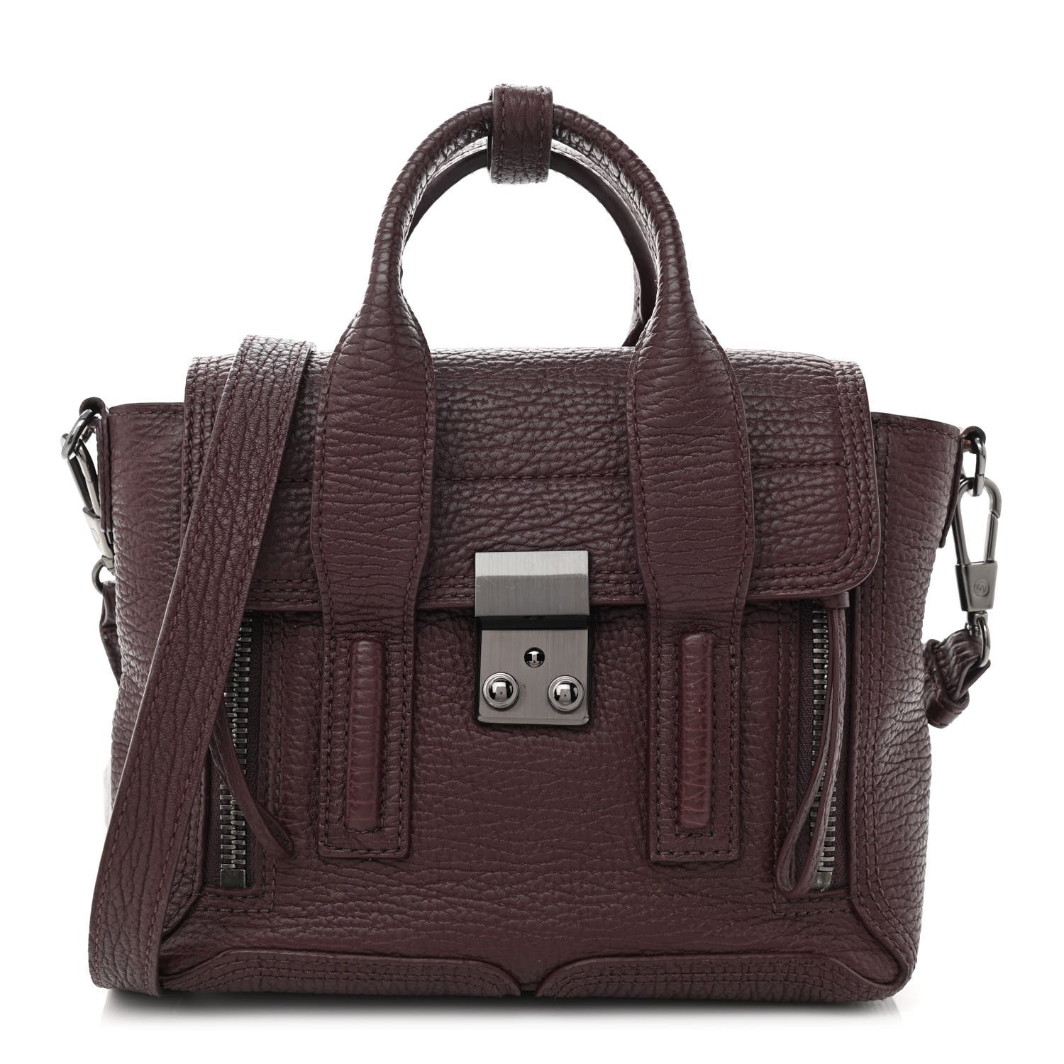 3.1 Phillip Lim Textured Calfskin Mini Pashli Satchel Burgundy 1 of 11