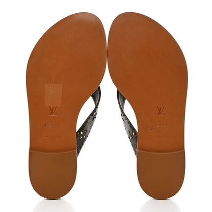 Louis Vuitton Monogram Sunny Flat Thong Sandals 37.5 Brown 5 of 9