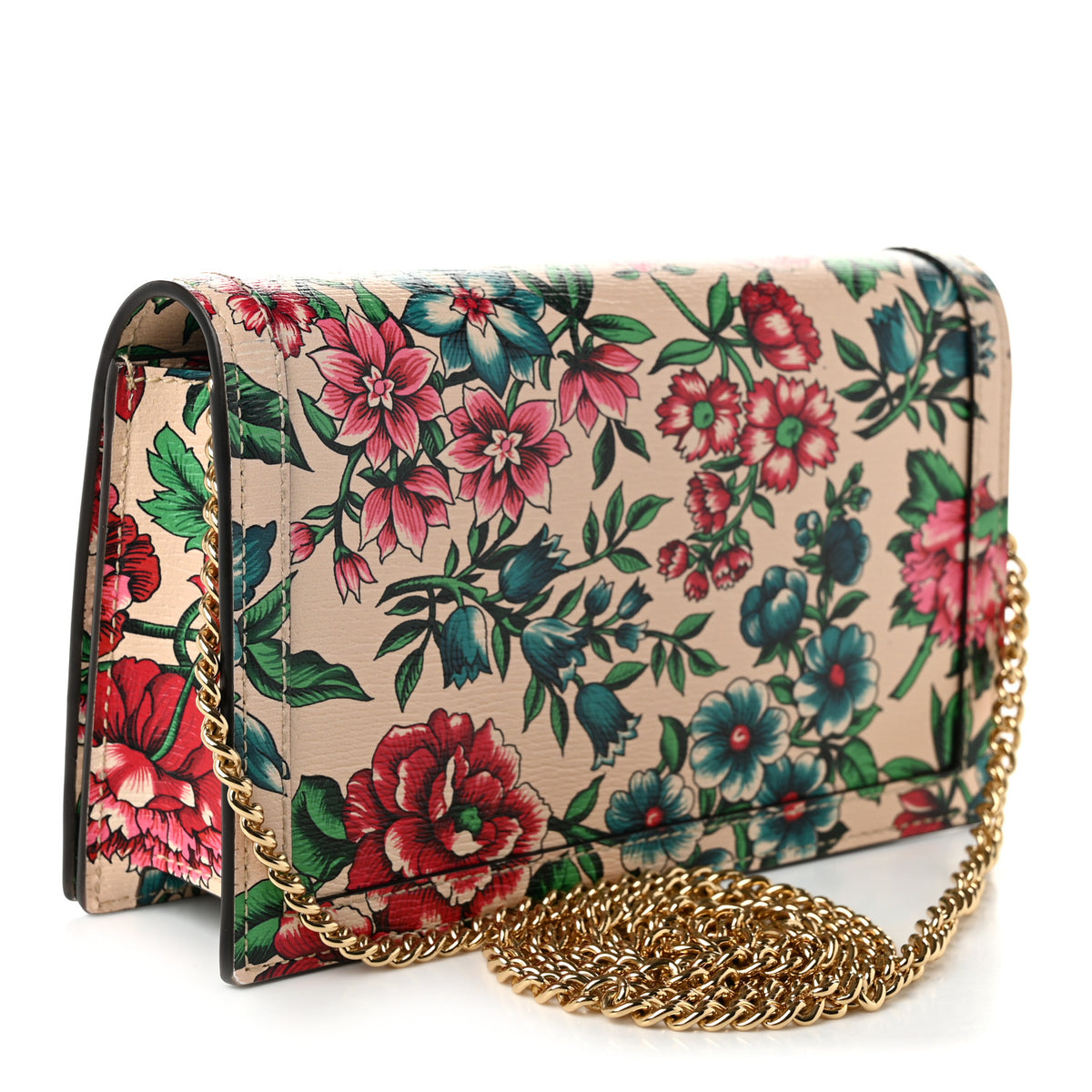 Gucci New Shangai Calfskin Floral Print Mini Diana Chain Bag Multicolor 3 of 11