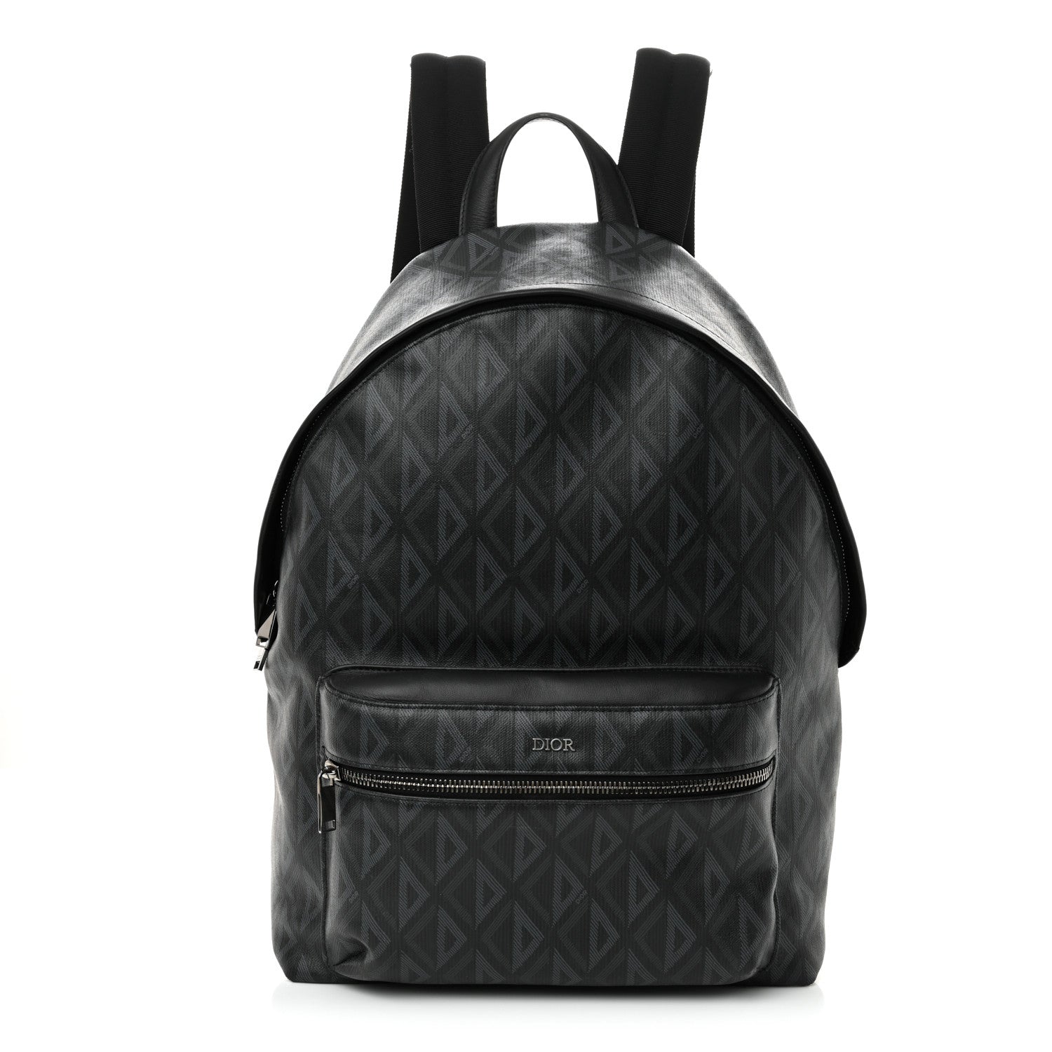 Christian Dior Coated Canvas CD Diamond Rider Zipped Backpack Black 1 of 12