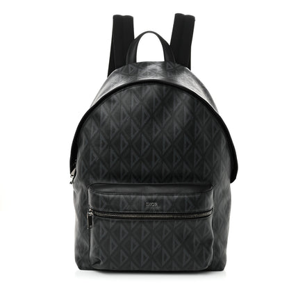 Christian Dior Coated Canvas CD Diamond Rider Zipped Backpack Black 1 of 12