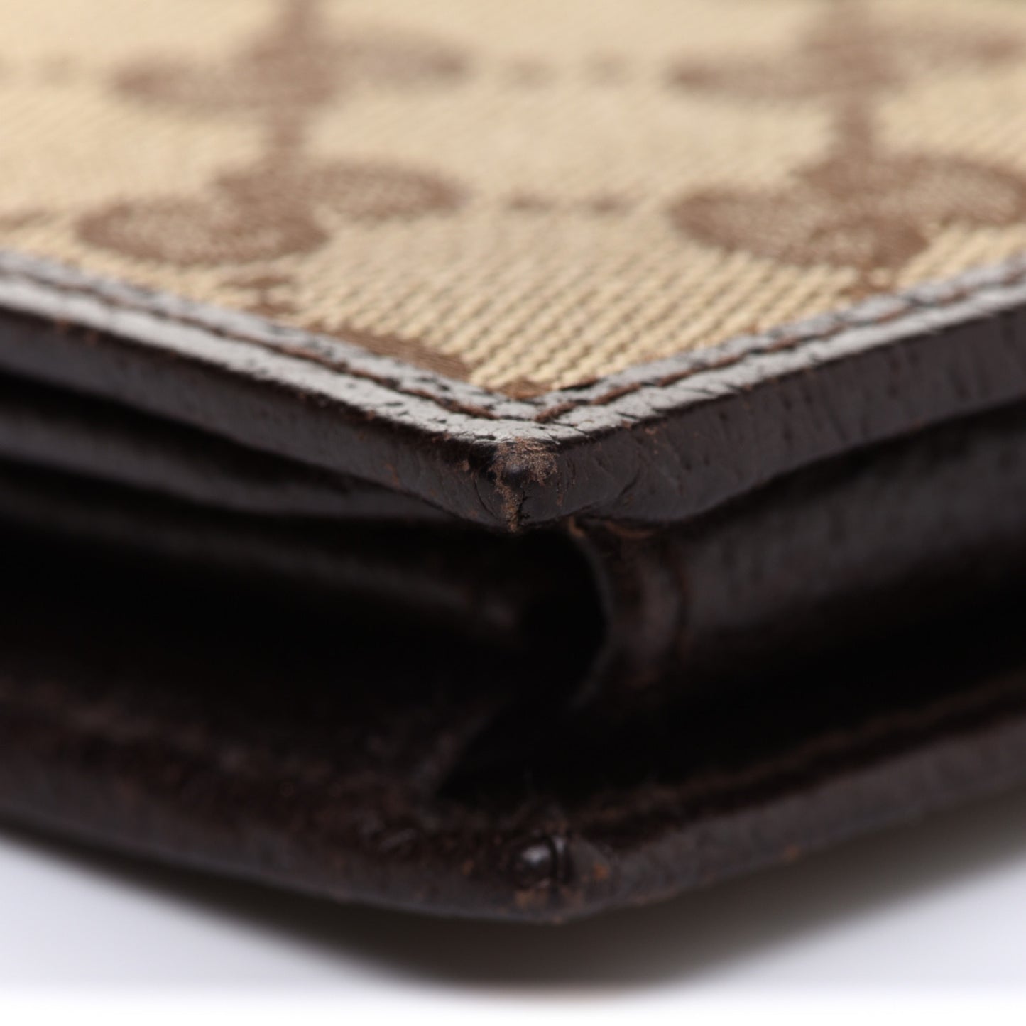 Monogram Calfskin Ladies Web Long Wallet Beige Ebony Cocoa