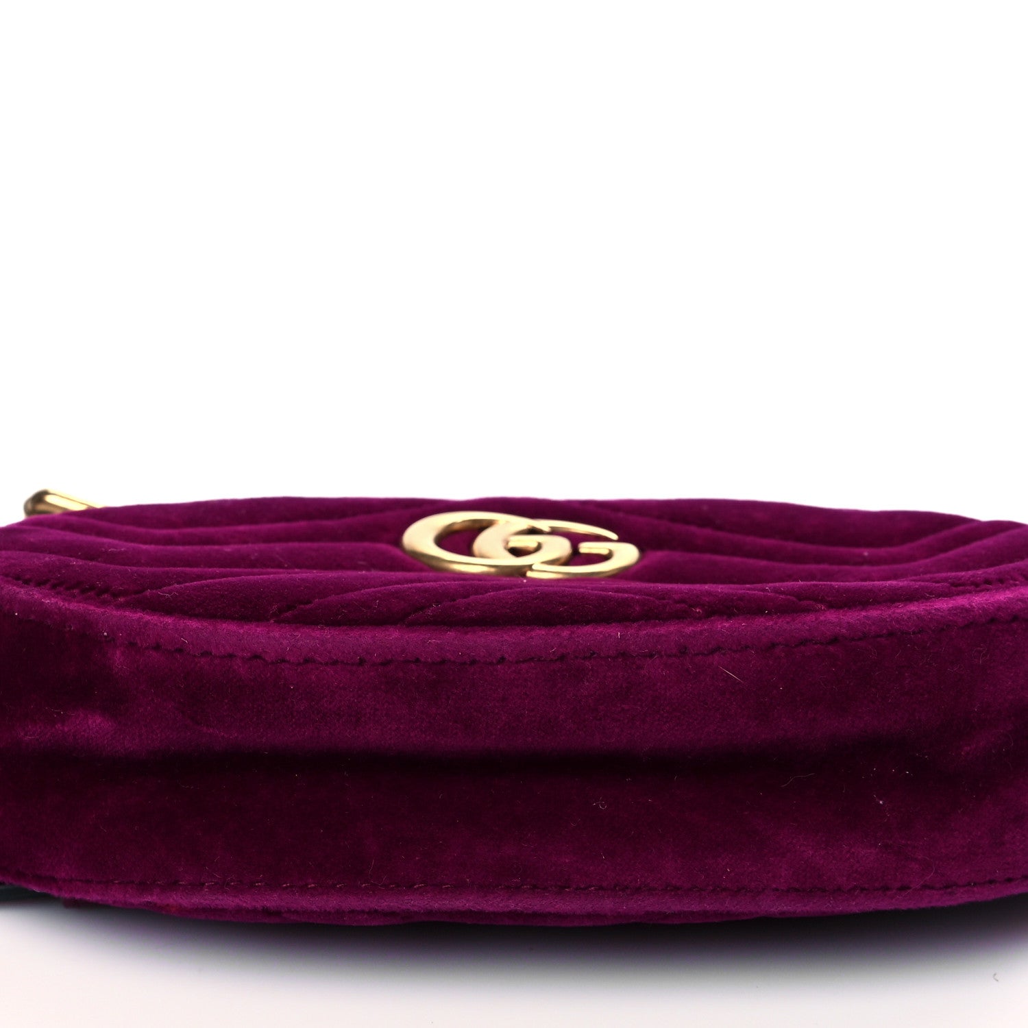 Gucci Velvet Matelasse GG Marmont Belt Bag 95 38 Fuchsia Violet Cyclamen 12 of 12