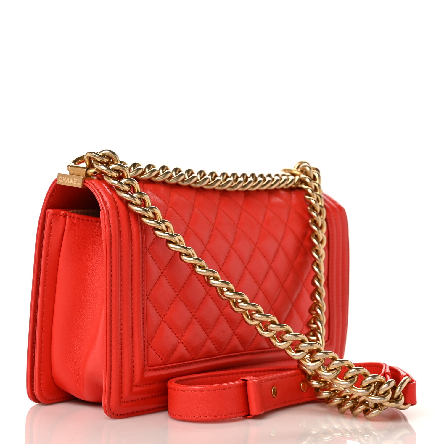 Chanel Lambskin Quilted Medium Boy Flap Orange 2 of 11