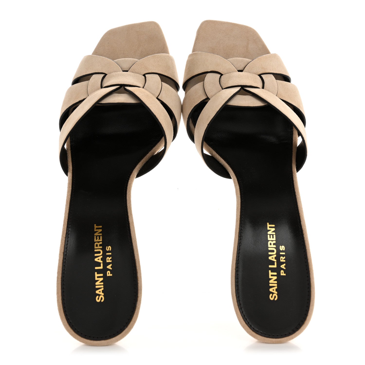 Saint Laurent Suede Tribute 85 Slide Sandals 41 Sand 2 of 10
