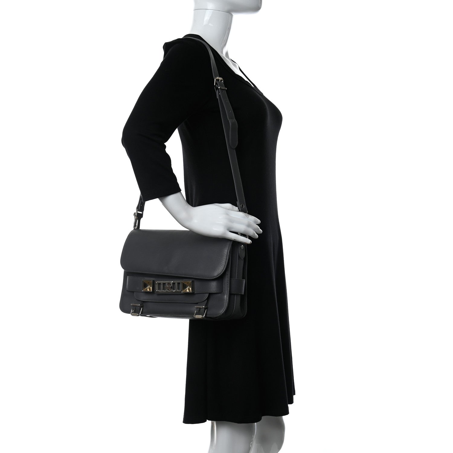 Proenza Schouler Smooth Calfskin PS11 Classic Shoulder Bag Heather Grey 2 of 11