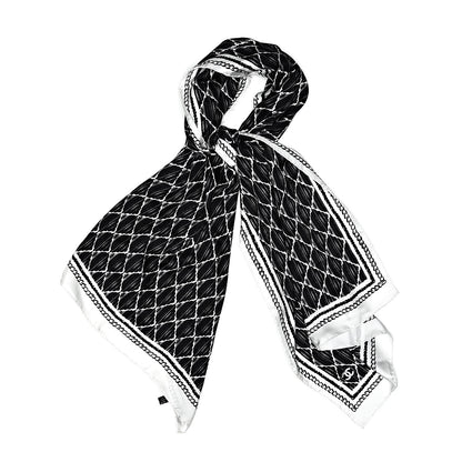 Chanel Silk Stole White Black 1 of 4
