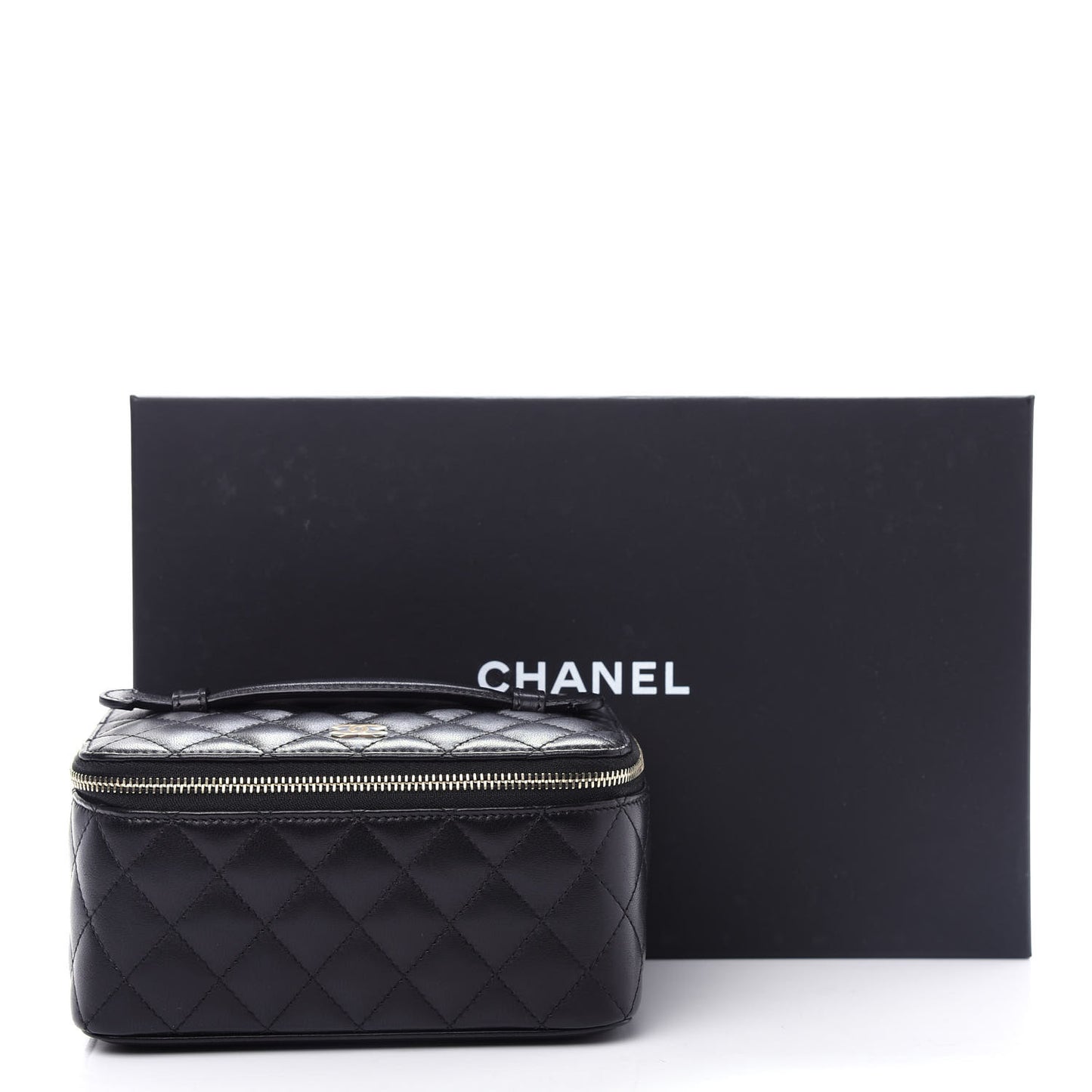 Lambskin Quilted Jewelry Case Black