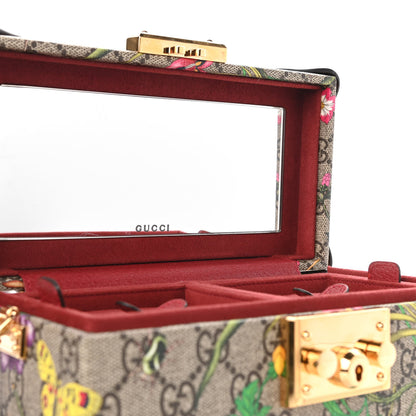 Gucci GG Supreme Monogram Flora Padlock Jewelry Case Red 7 of 12