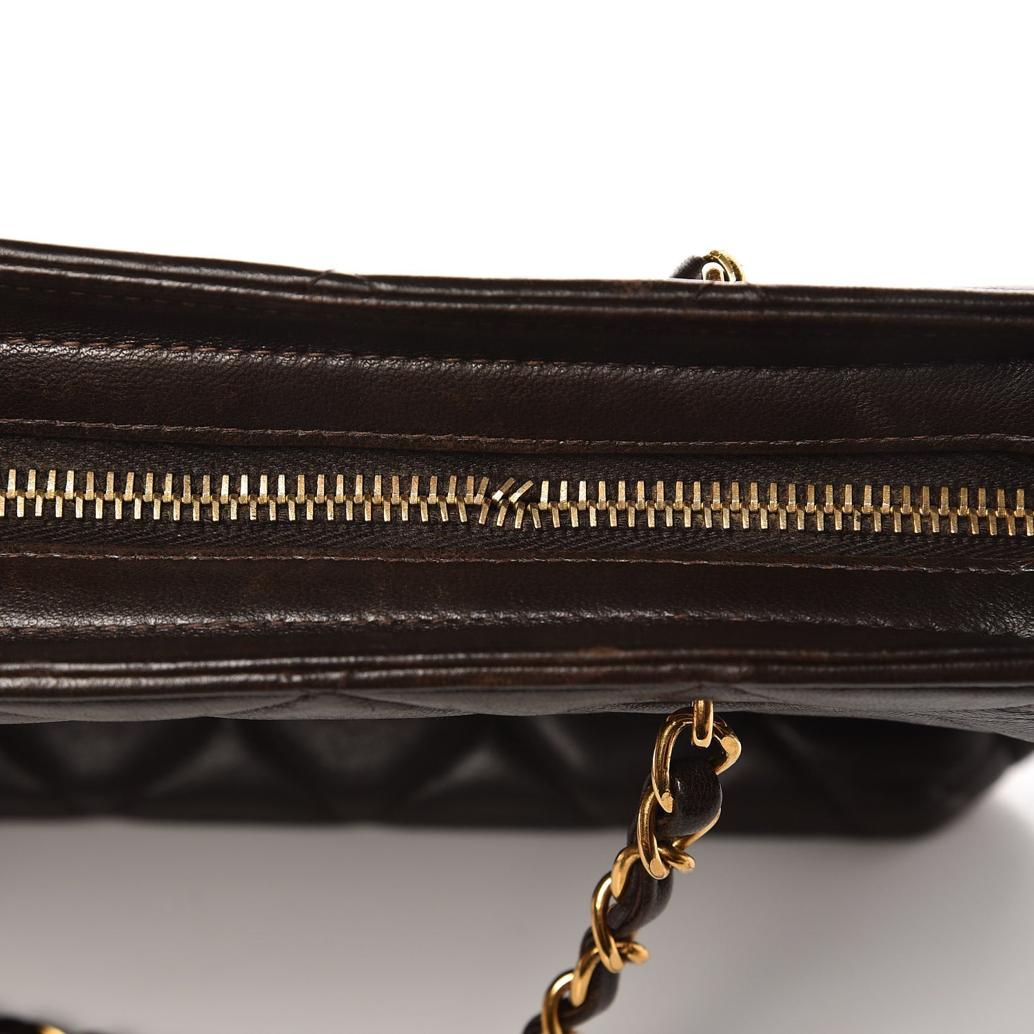 Chanel Lambskin Quilted Shoulder Bag Dark Brown 6 of 15