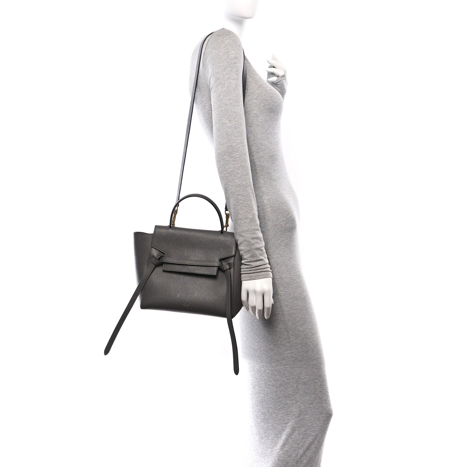 Celine Grained Calfskin Micro Belt Bag Grey 2 of 13