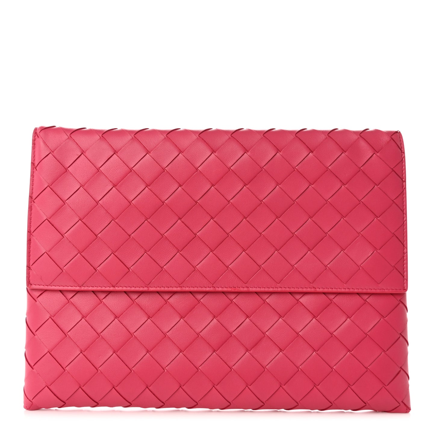 Nappa Intrecciato Flap Pouch Cranberry