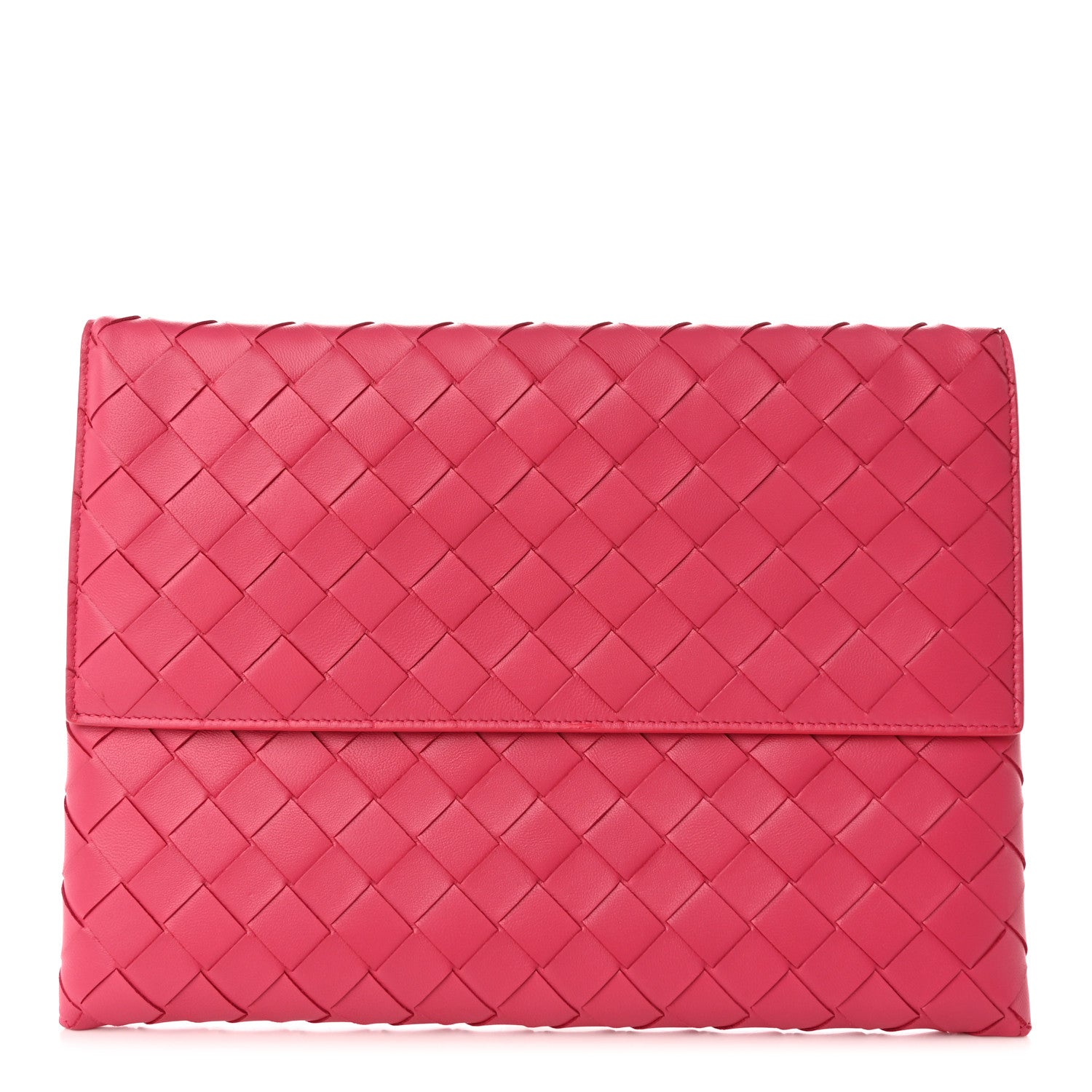 Bottega Veneta Nappa Intrecciato Flap Pouch Cranberry 1 of 10