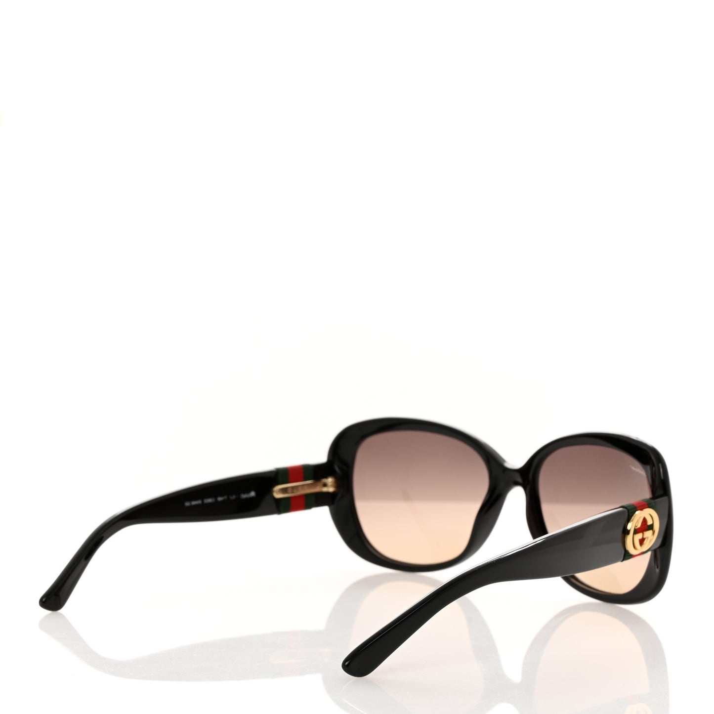 Acetate Oversized Round Frame Web Sunglasses GG3644S Black