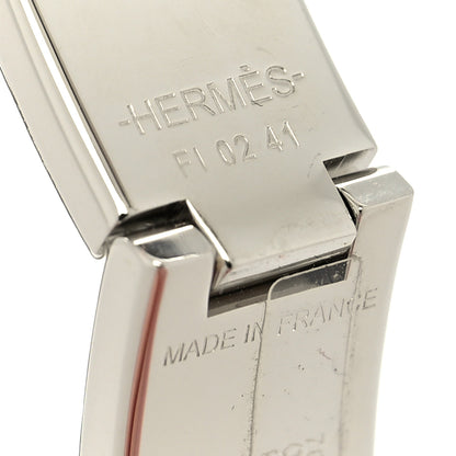 Hermes Enamel Printed Quadrige Au Fil Narrow Clic Clac H Bracelet PM White 4 of 5