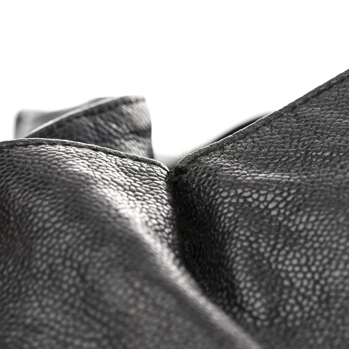 Glazed Calfskin East West Modern Chain Tote Black