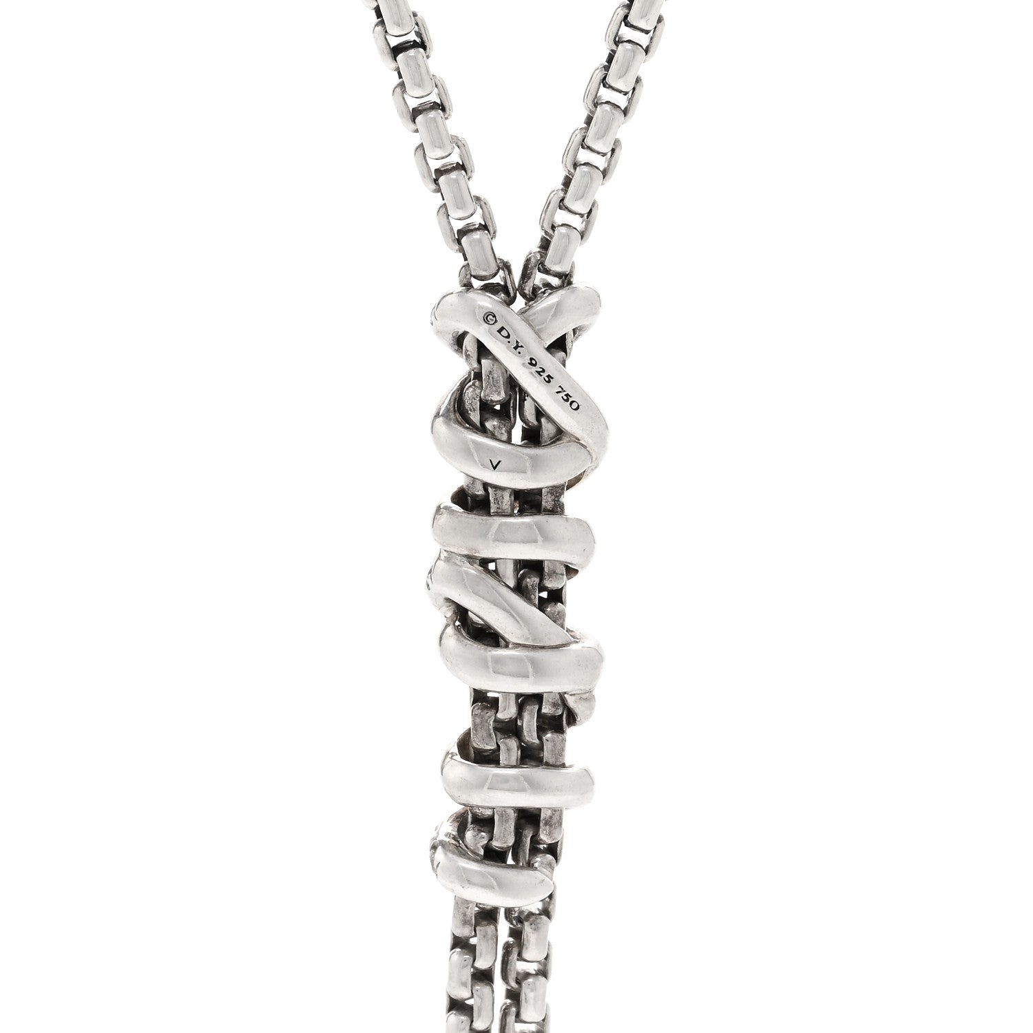 David Yurman Sterling Silver 18K Yellow Gold Diamond Helena Y Necklace 4 of 4