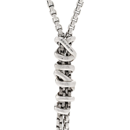 David Yurman Sterling Silver 18K Yellow Gold Diamond Helena Y Necklace 4 of 4