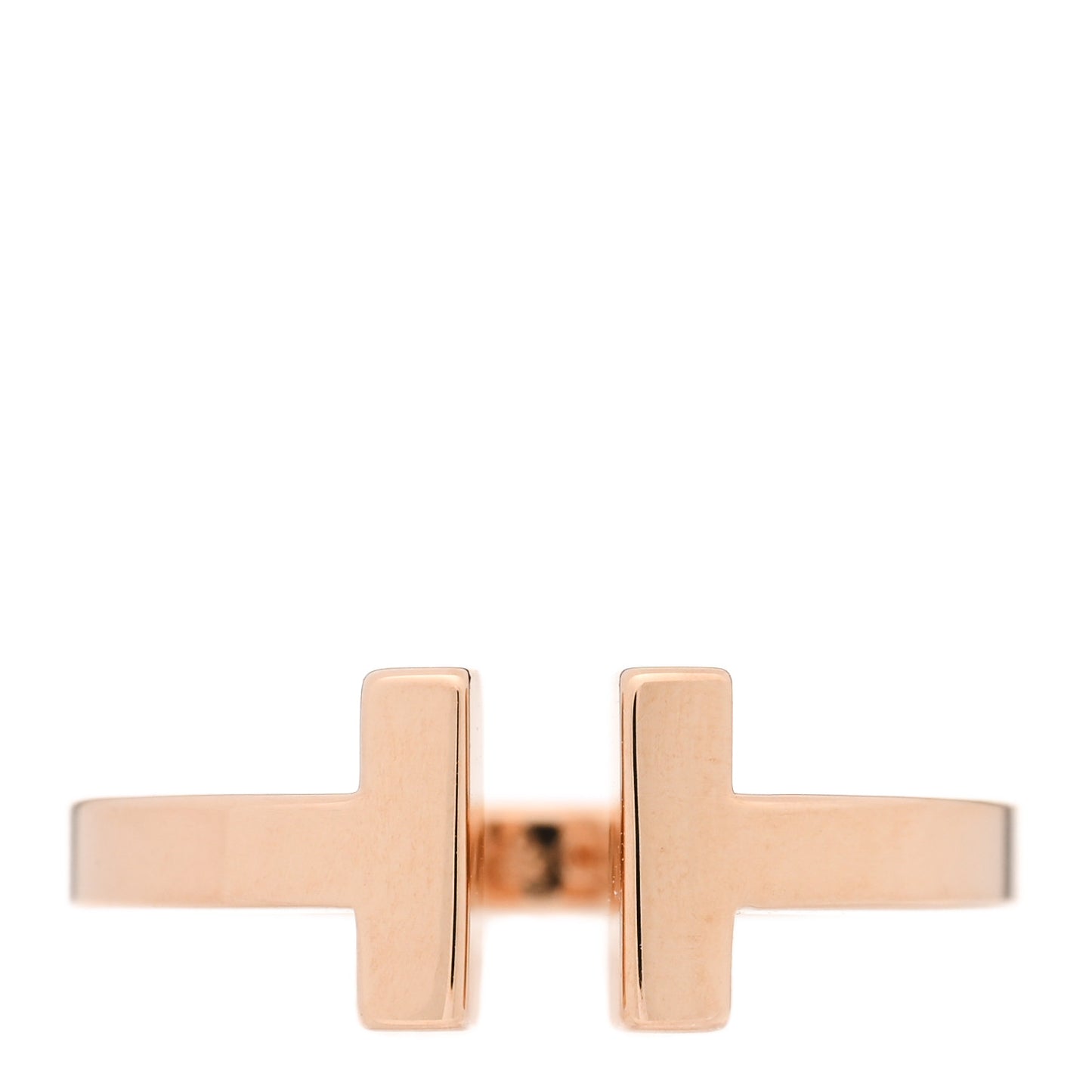 18K Rose Gold T Square Ring 49 5