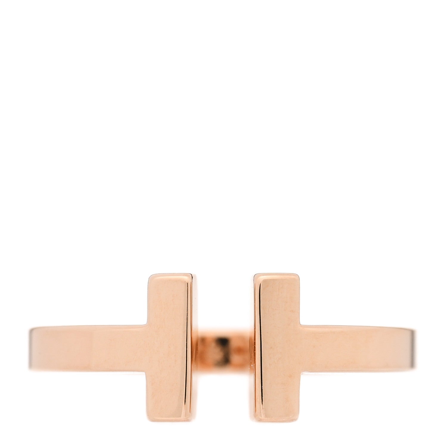 Tiffany 18K Rose Gold T Square Ring 49 5 1 of 5
