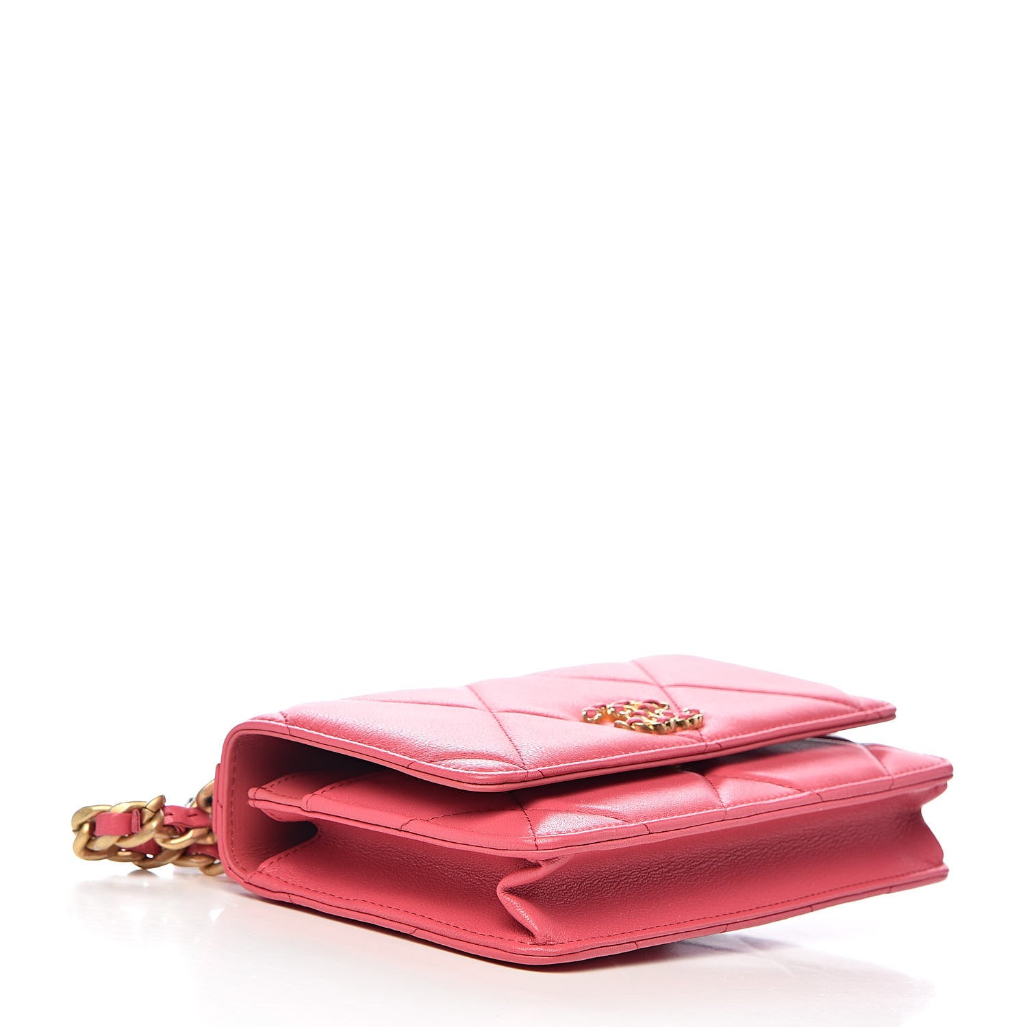 Chanel Lambskin Quilted 19 Wallet On Chain WOC Pink 4 of 13