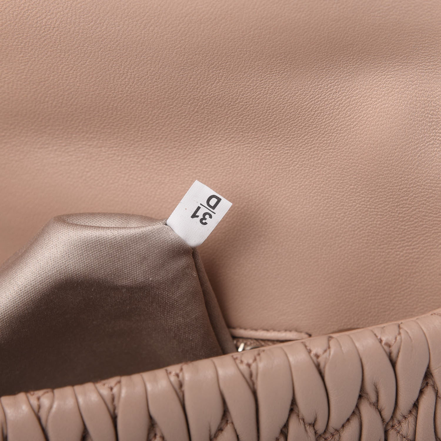 Miu Miu Nappa Matelasse Crystal Flap Clutch Cammeo 9 of 11