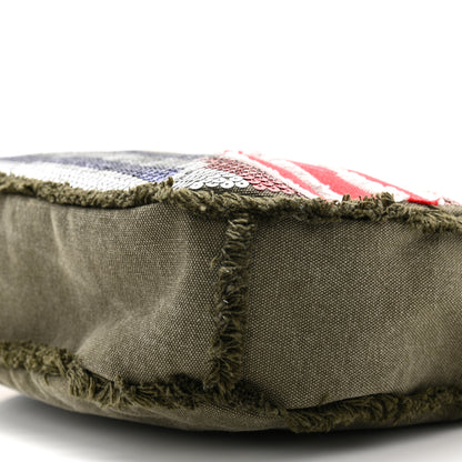Chanel Canvas Sequins Cubano Trip Hobo Khaki 10 of 10