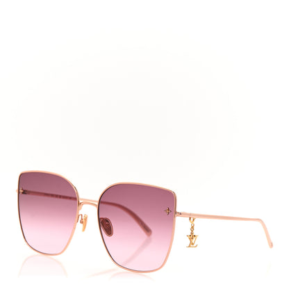 Louis Vuitton Metal LV Charm Cat Eye Sunglasses Z1721U Gold 1 of 8