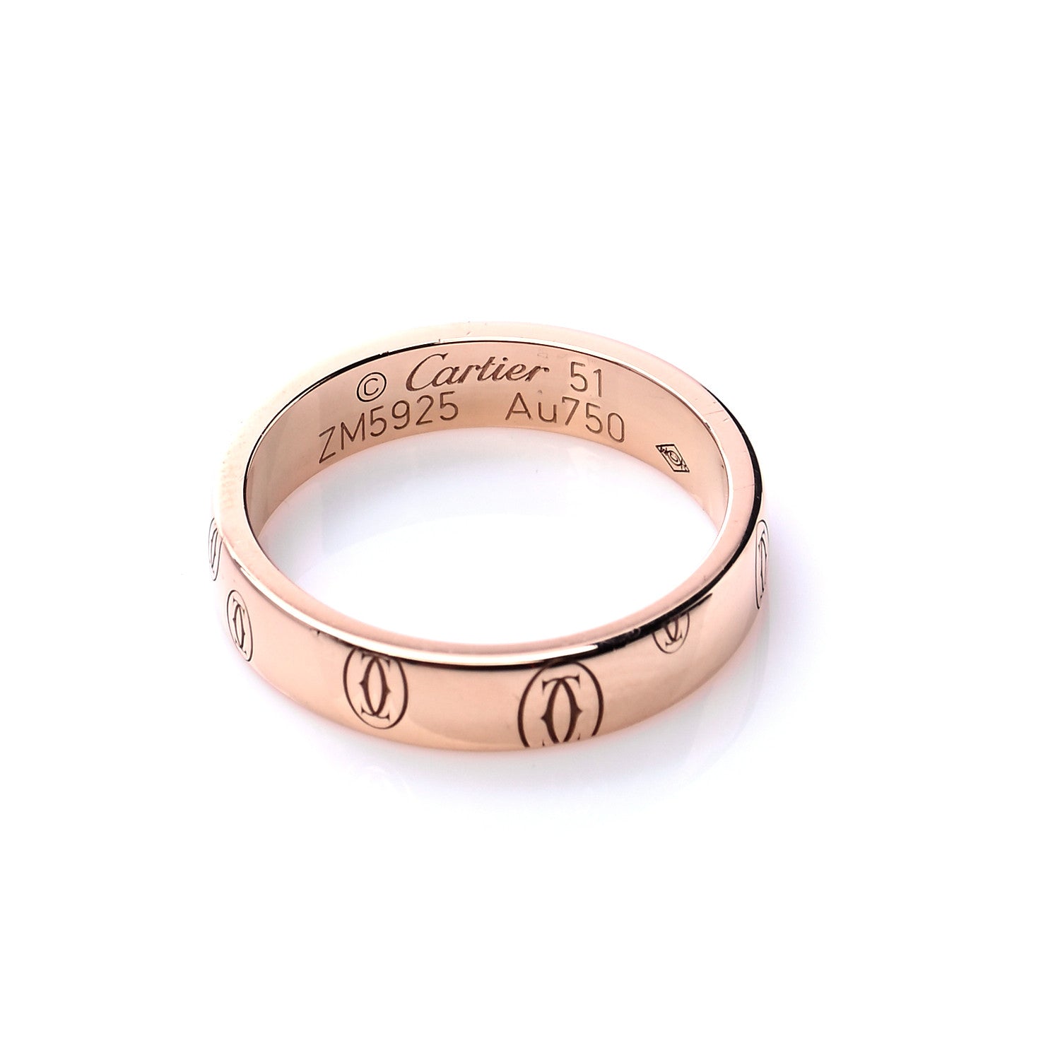 Cartier 18K Pink Gold 4mm Happy Birthday Band Ring 51 5.75 4 of 6