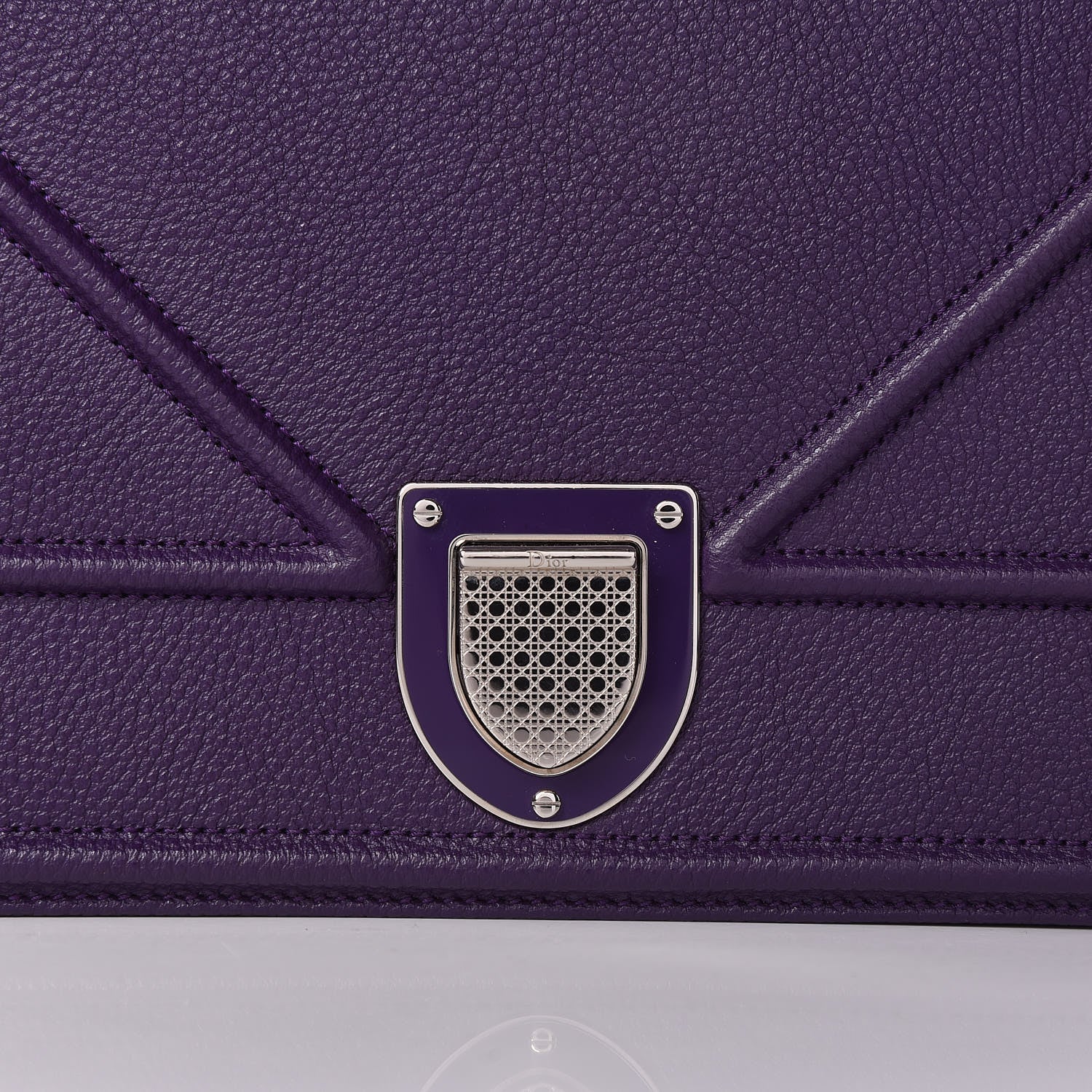 Christian Dior Grained Calfskin Medium Diorama Flap Bag Purple 10 of 10