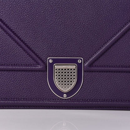 Christian Dior Grained Calfskin Medium Diorama Flap Bag Purple 10 of 10