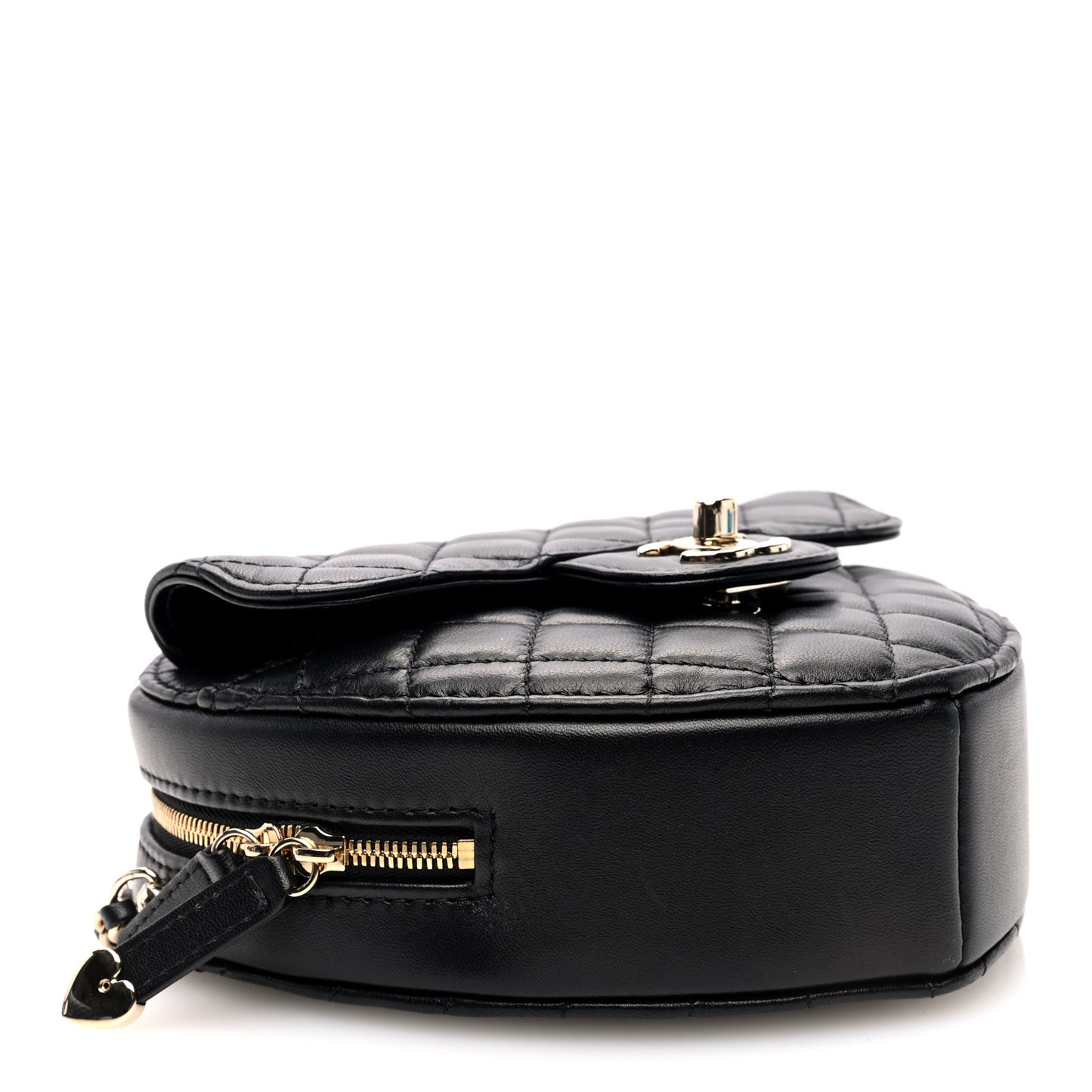 Lambskin Quilted CC In Love Heart Bag Black