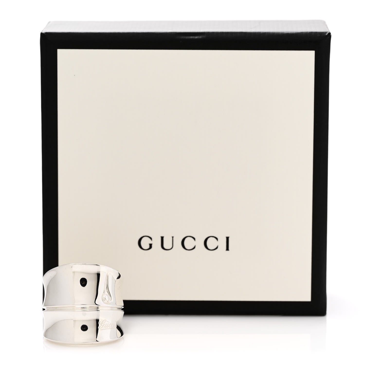 Gucci Sterling Silver Bamboo Ring 59 8.75 6 of 6