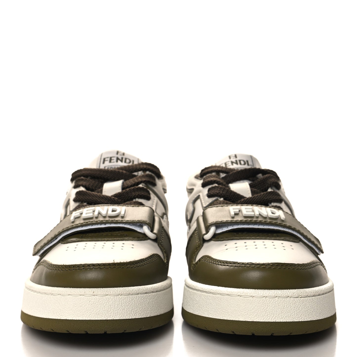 Vitello Womens Fendi Match Low Top Sneakers 38 Green
