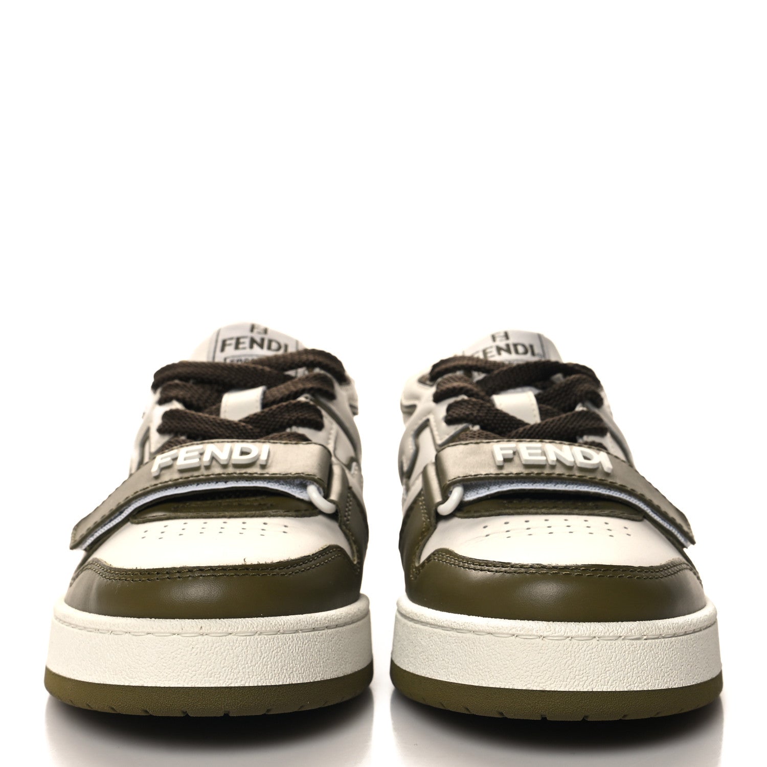 Fendi Vitello Womens Fendi Match Low Top Sneakers 38 Green 3 of 9