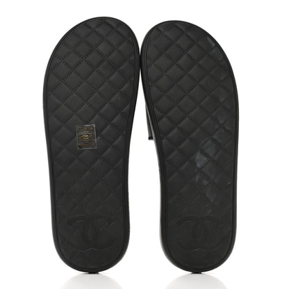 Chanel Thermoplastic PVC Camellia Mule Sandals 42 Black Ivory 5 of 6