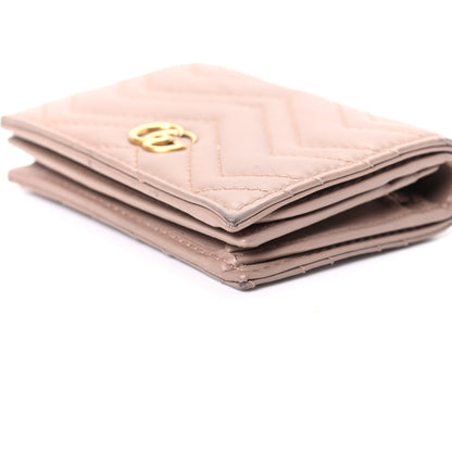 Gucci Calfskin Matelasse GG Marmont Card Case Wallet Porcelain Rose 8 of 8