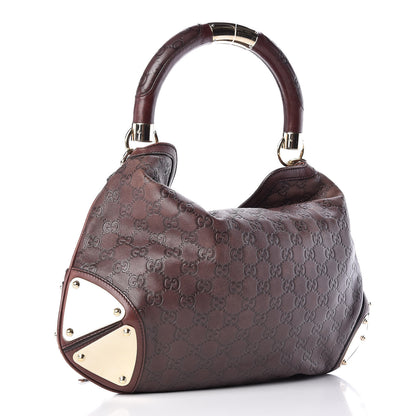 Gucci Guccissima Medium Indy Top Handle Hobo Dark Brown 3 of 9