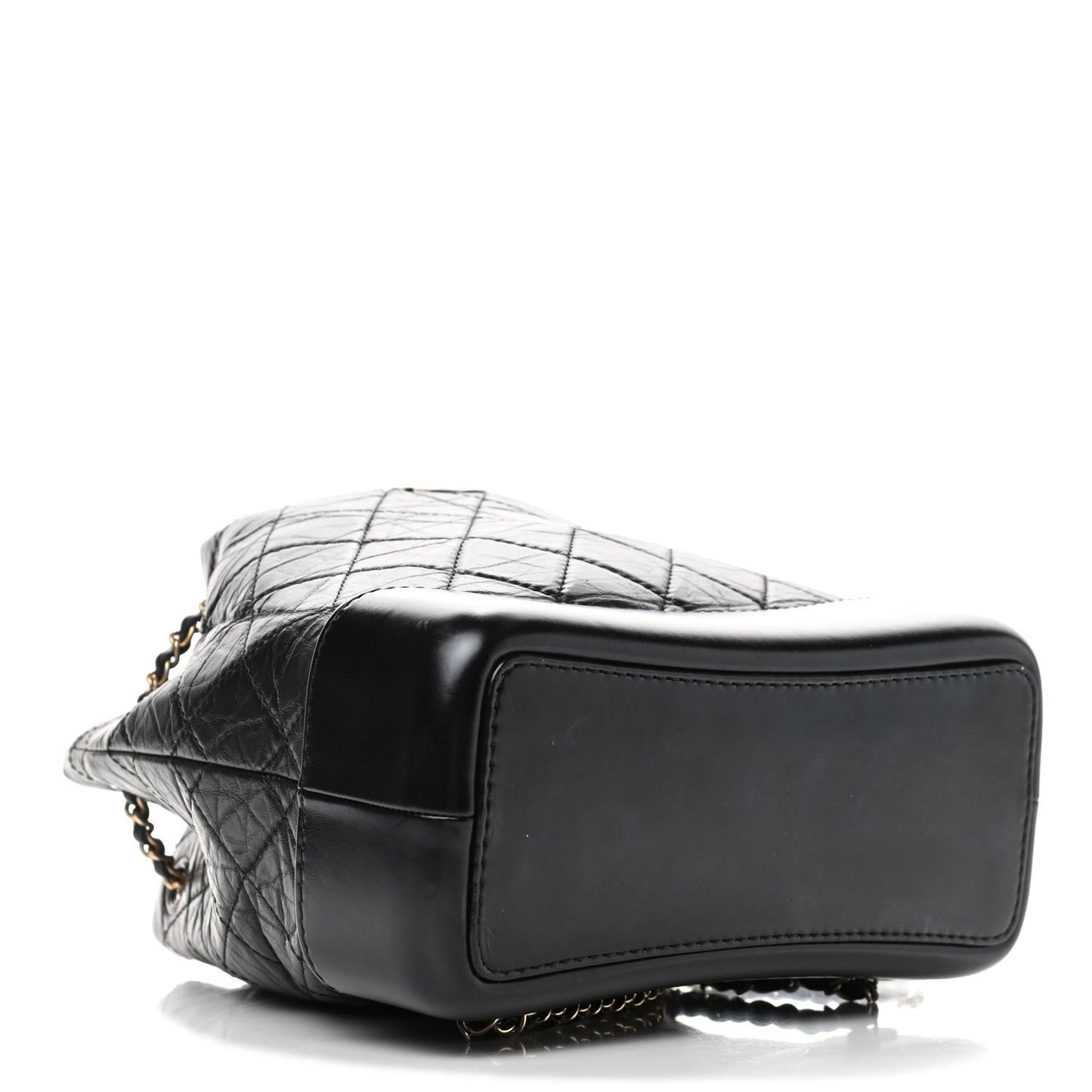 Aged Calfskin Quilted Small Gabrielle Backpack Black