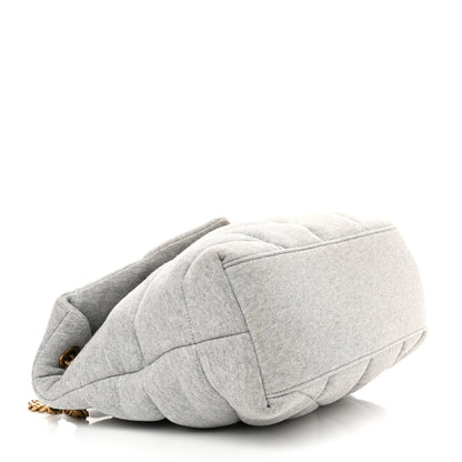 Saint Laurent Jersey Quilted Medium Loulou Puffer Monogram Chain Satchel Grey Cloud 4 of 10