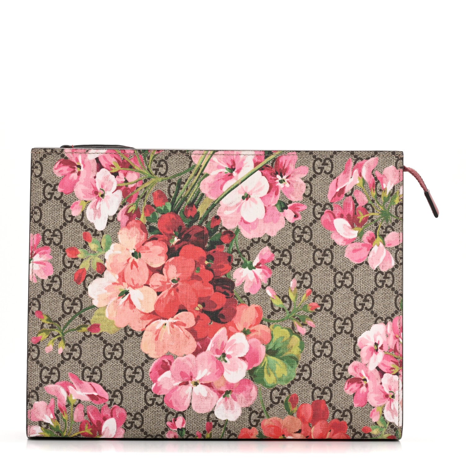 Gucci GG Supreme Monogram Blooms Large Cosmetic Case Beige Multicolor Dry Rose 1 of 8