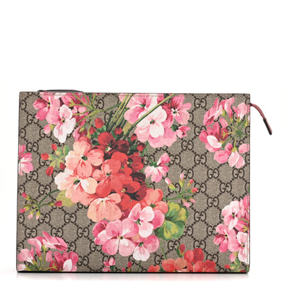 Gucci GG Supreme Monogram Blooms Large Cosmetic Case Beige Multicolor Dry Rose 1 of 8
