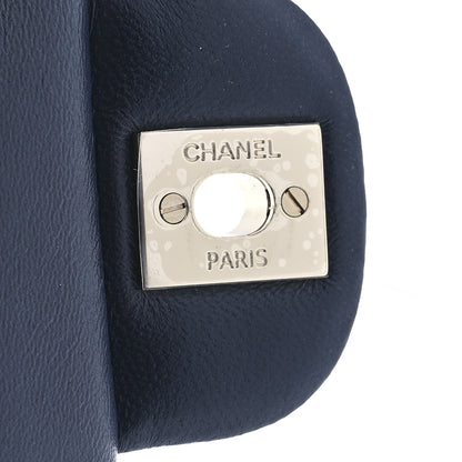 Chanel Printed Denim Quilted Mini Rectangular Flap Dark Blue 6 of 13